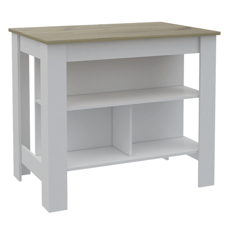 Kitchen Island Antibacterial Dozza, Kitchen, Light Oak / White
