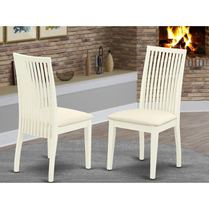 East West Furniture Dining Chair Linen White, IPC-LWH-C