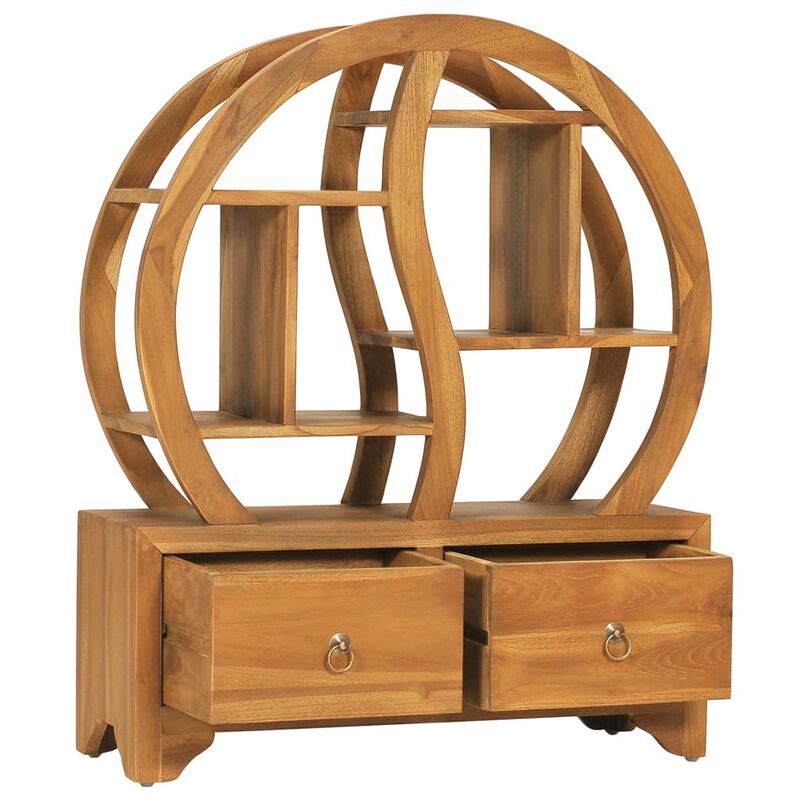 vidaXL Cabinet with Yin Yang Shelf 26.8"x10.2"x32.7" Solid Wood Teak