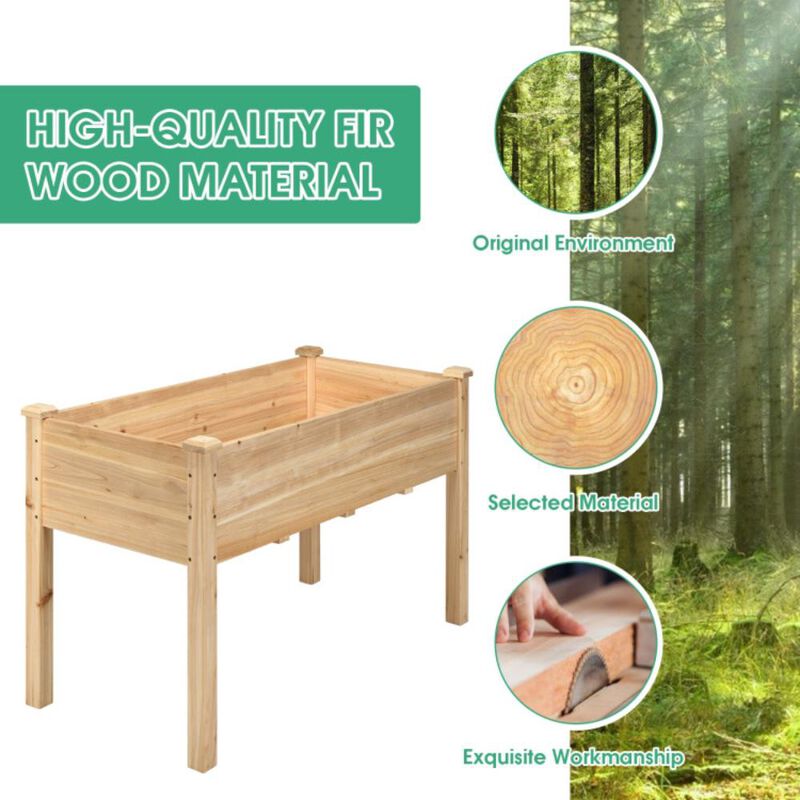 Hivvago Wooden Raised Vegetable Garden Bed Elevated Grow Vegetable Planter