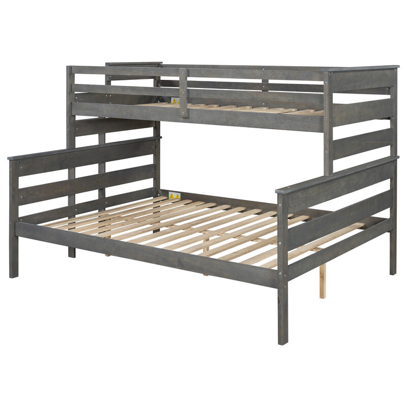 Wood Twin XL over Queen Bunk Bed with Ladder