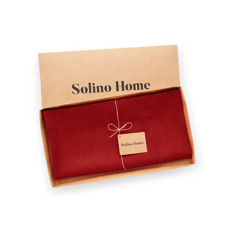 Solino Home 100% Pure Linen Table Throw 52 x 52 Inch | Fete