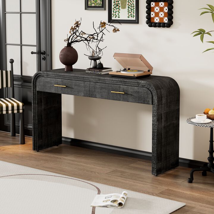 Retro Console Table with Drawers for Living Room