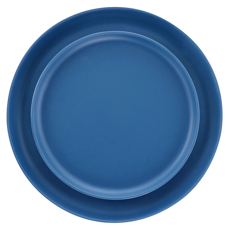 Gibson Home Canyon Crest 12 Piece Round Melamine Dinnerware Set in Blue