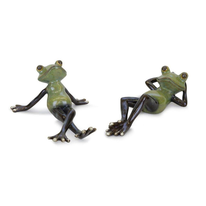 Handcrafted Resin Frogs Set of 2 for Spring and Seasonal Display