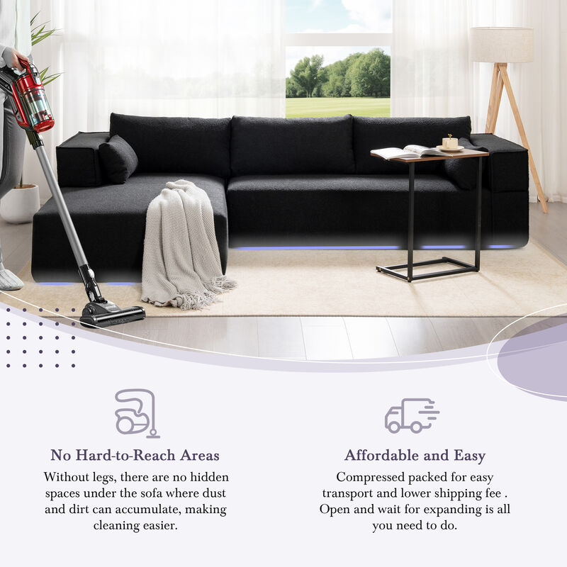 Merax Fully Compressed Modular Sectional Sofa with 1 Side Table