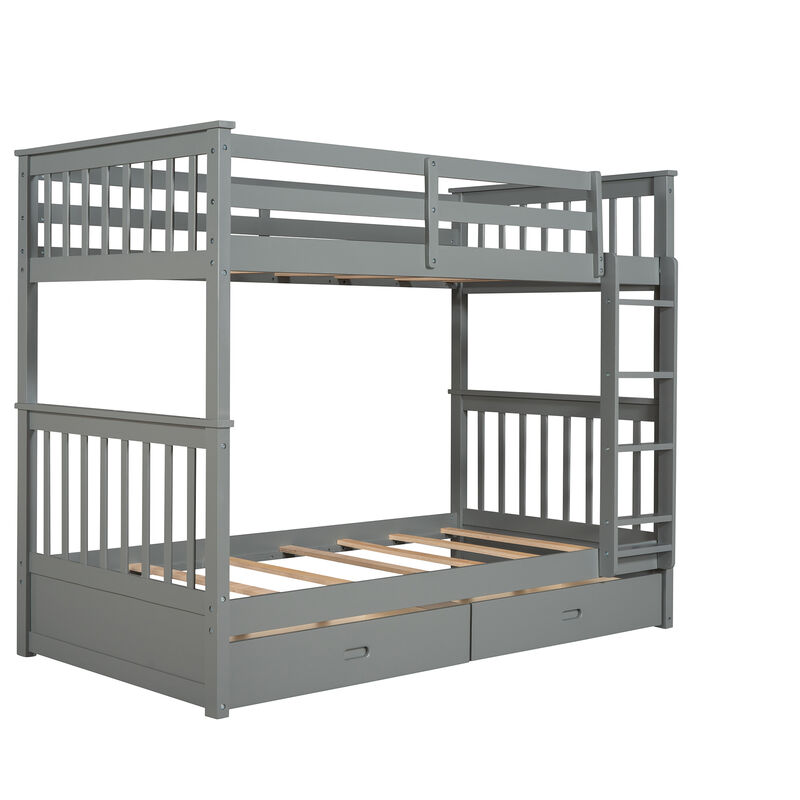 Merax Bunk Bed with Ladders and 2 Storage Drawers