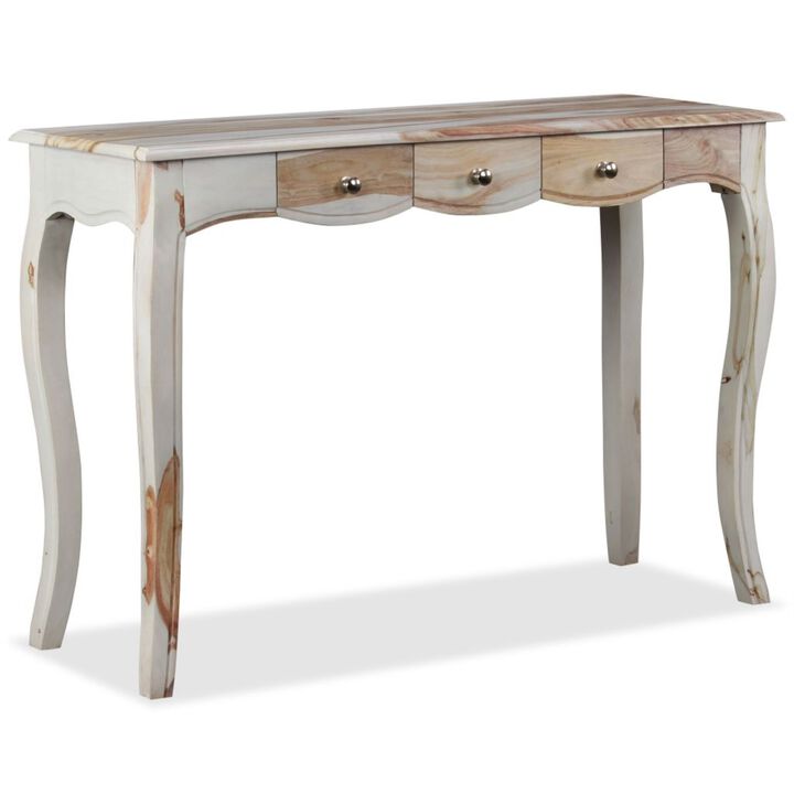 vidaXL Console Table with 3 Drawers Solid Sheesham Wood 43.3"x15.7"x30"