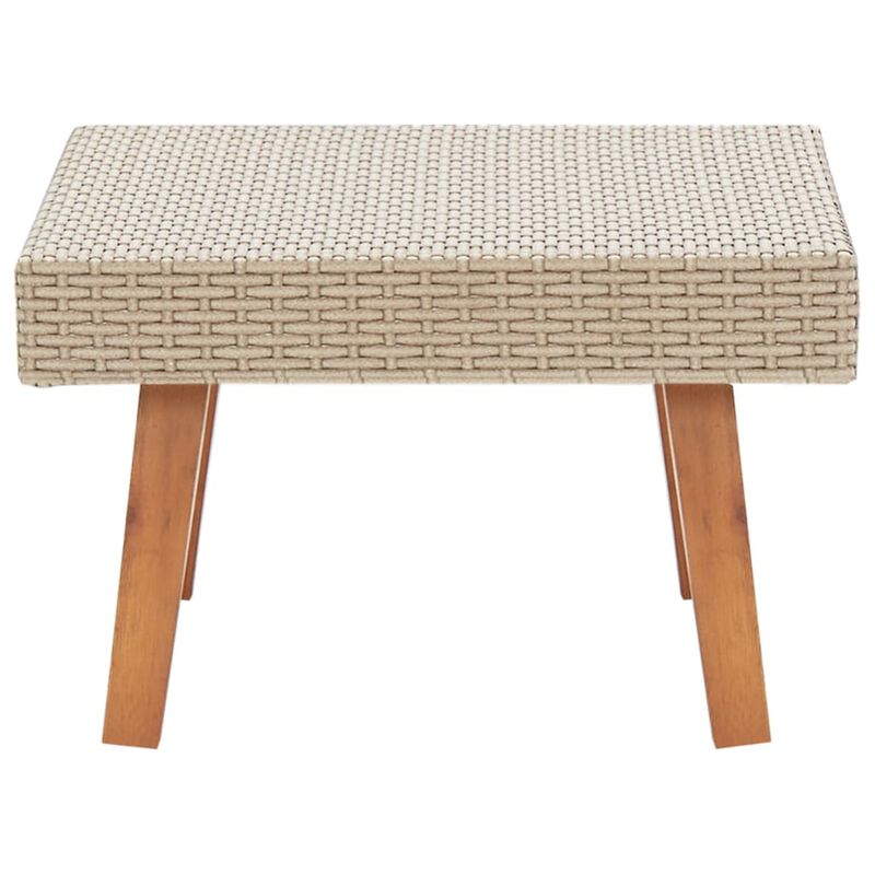 vidaXL Garden Coffee Table Poly Rattan Beige