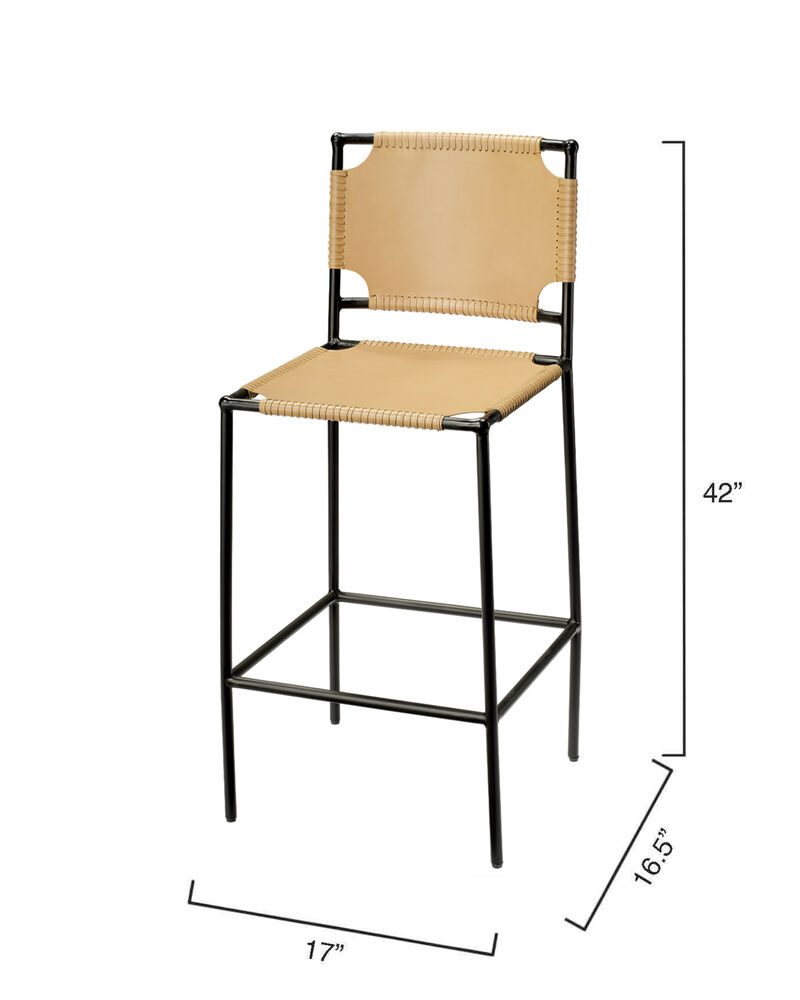 Asher Cashew Leather Bar Stool