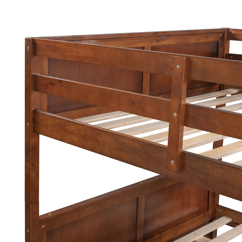 Merax Modern Solid Bunk Bed with Trundle