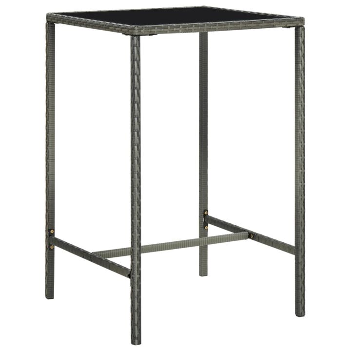 vidaXL 5 Piece Garden Bar Set with Cushions Poly Rattan Gray