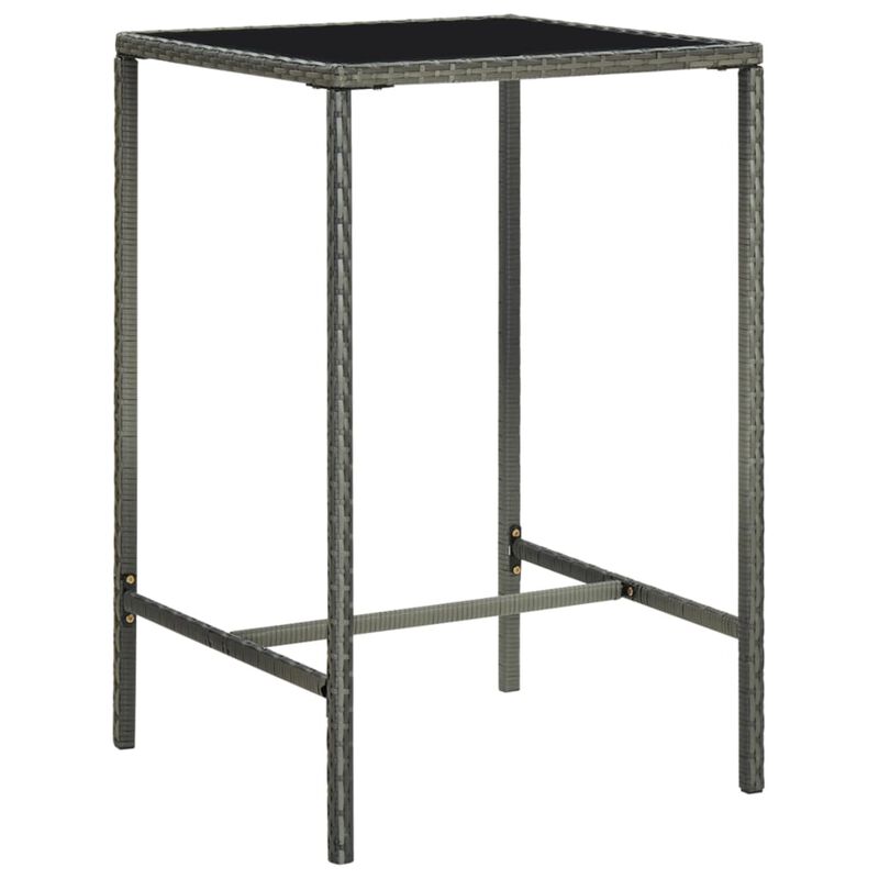 vidaXL 5 Piece Garden Bar Set with Cushions Poly Rattan Gray