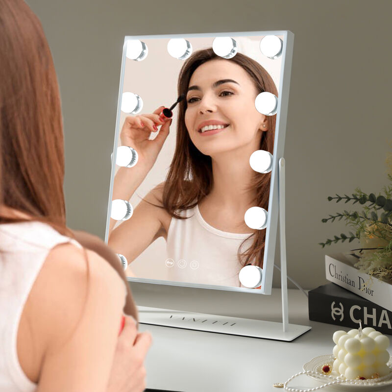 12''  × 16'' in Hollywood  Vanity Makeup Mirror With Lights 12 LED Bulbs