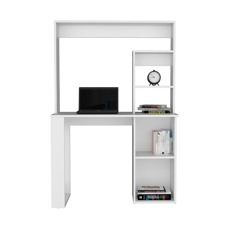 DEPOT E-SHOP Ethel Writing Computer Desk with Storage Shelves and Hutch