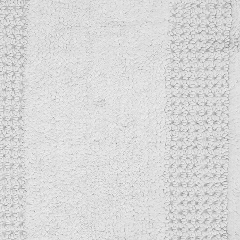 Classic Racetrack Cotton Bath Rug 20" x 30" White by Perthshire Platinum Collection