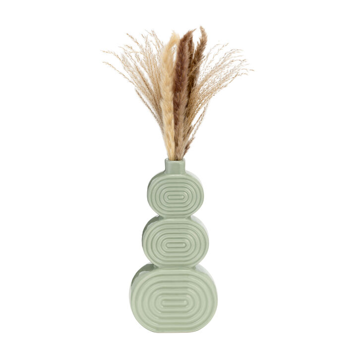 12" Ceramic Stack Circles Vase