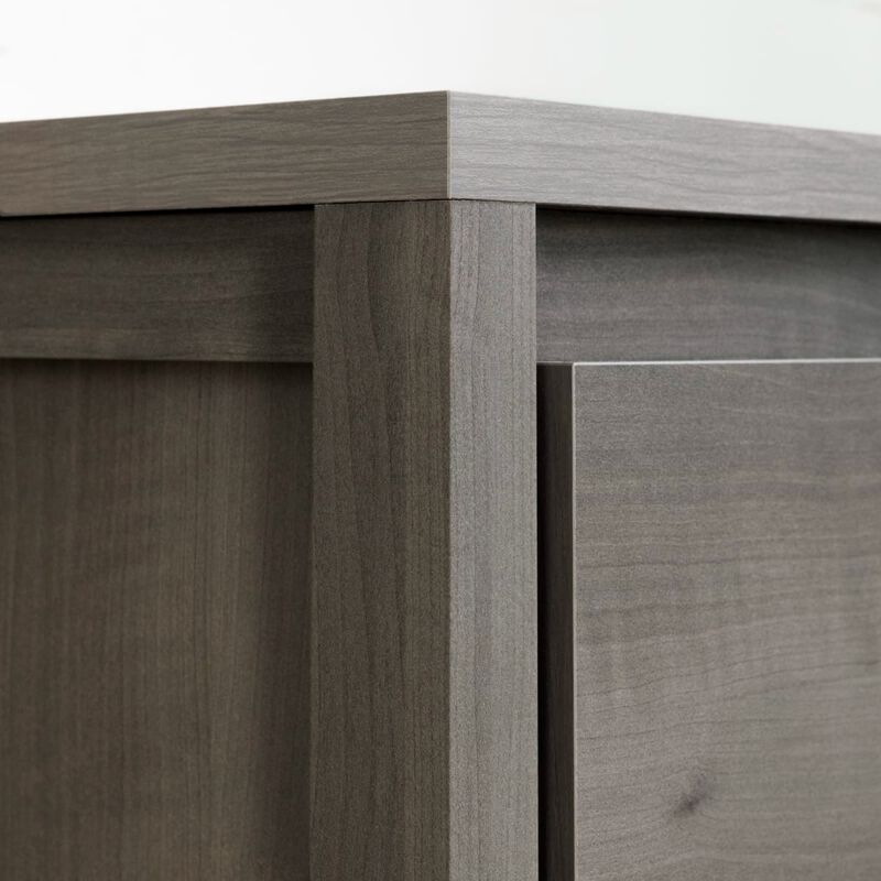 Hivvago Modern Grey 2 Drawer Nightstand Cubby Storage Shelf