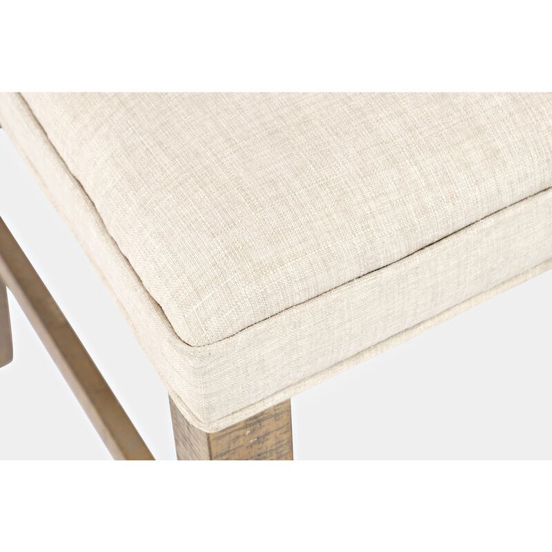Jofran Modern Rustic Distressed Solid Wood Upholstered Parsons Stool (Set of 2)