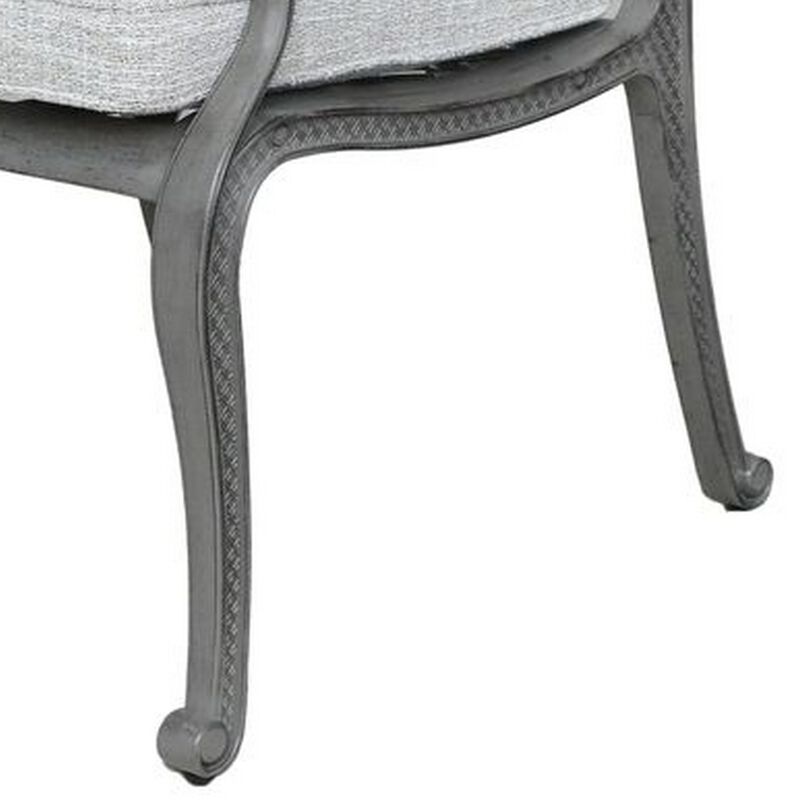 Mace Outdoor Patio Dining Armchair, 24 Inch, Aluminium, Golden Beige