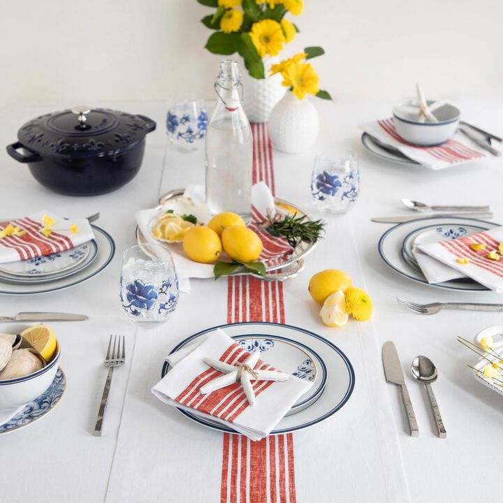 Solino Home 100% Pure Linen Table Runner | Farmhouse for Spring & Easter