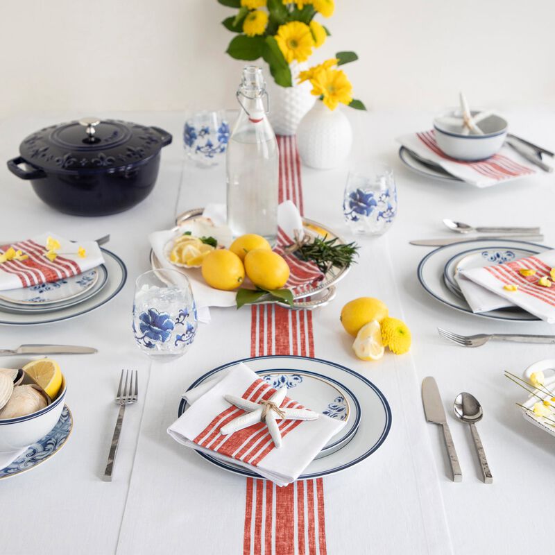 Solino Home 100% Pure Linen Table Runner | Farmhouse