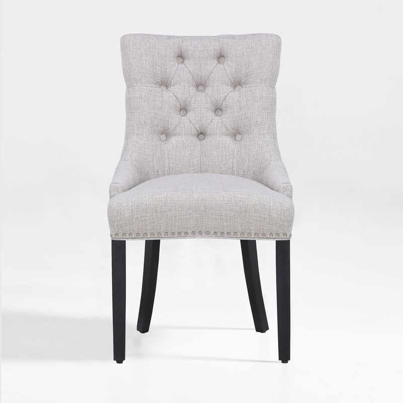 WestinTrends Upholstered Wingback Button Tufted Dining Chair