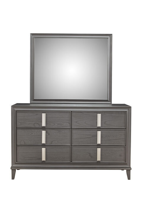 Lorraine 6 Drawer Dresser, Dark Grey