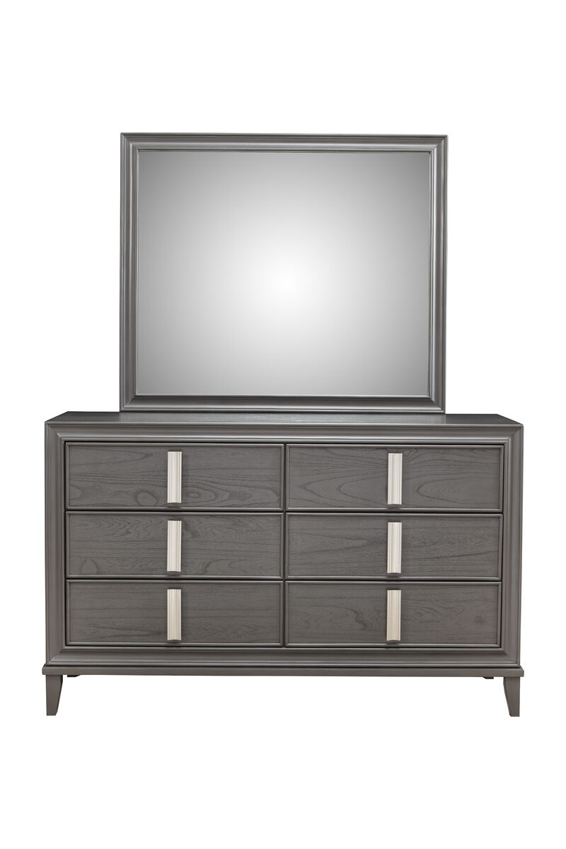 Lorraine 6 Drawer Dresser, Dark Grey