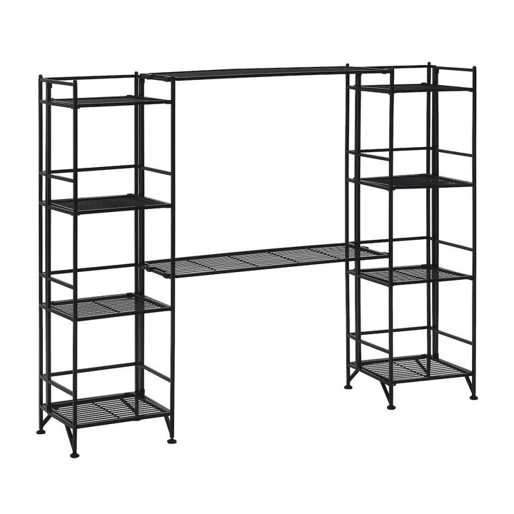 Convenience Concepts Xtra Storage 4 Tier Folding Metal Shelves with Set of 2 Deluxe Extension Shelves