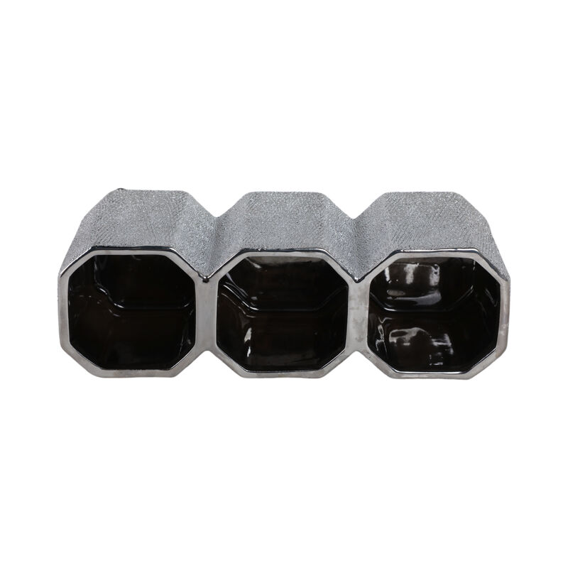 Ceramic 4" 3-cup Pencil Holder