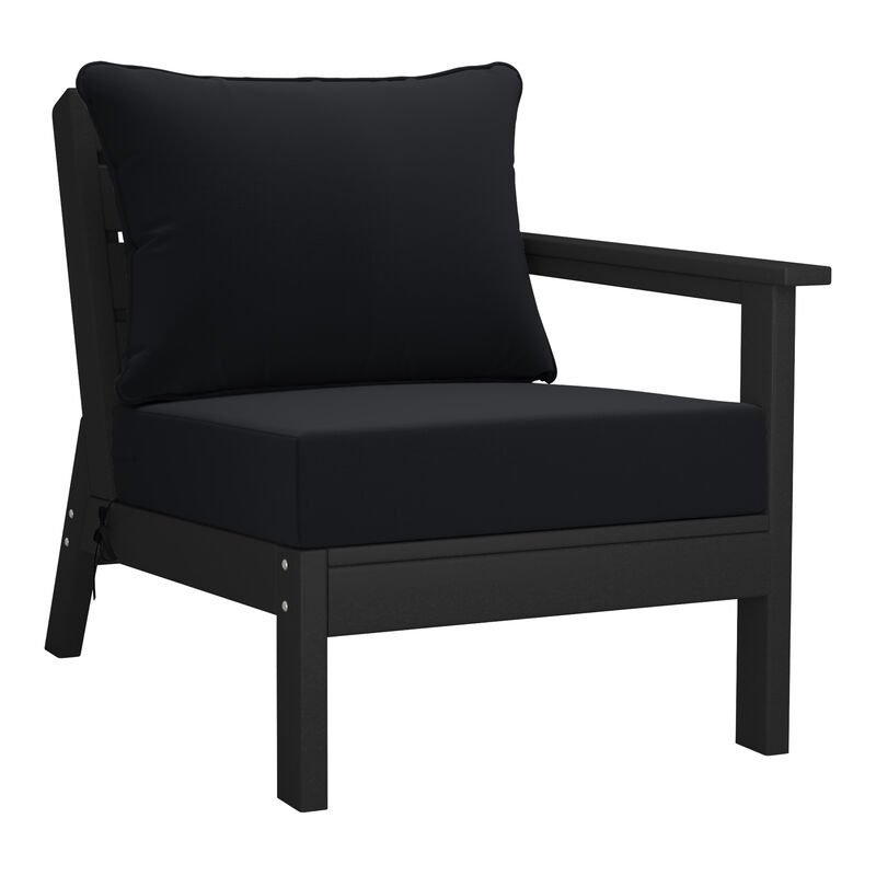 WestinTrends Outdoor Patio HDPE Sectional Sofa with Patio Cushions
