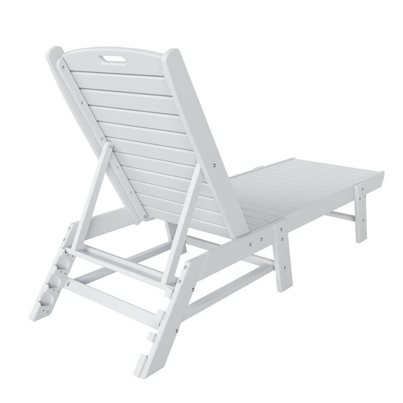 Reclining Outdoor Patio Adjustable Chaise Lounge Chair
