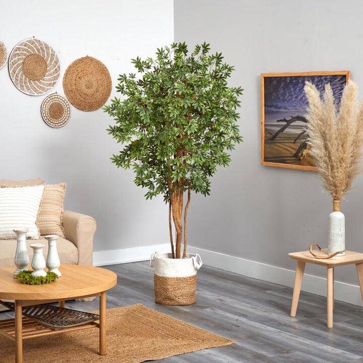 Hivvago 6 Feet Japanese Maple Artificial Tree in Handmade Natural Jute and Cotton Planter