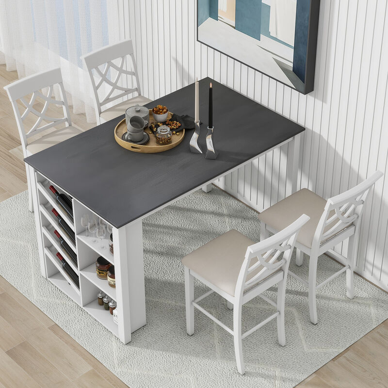 Merax 5-piece Solid Wood Dining Table Set