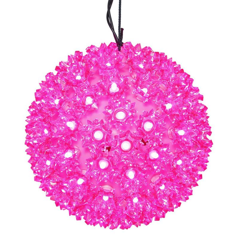 Vickerman  10 in. Starlight Sphere Christmas Ornament with 150 Pink Wide Angle LED Lights