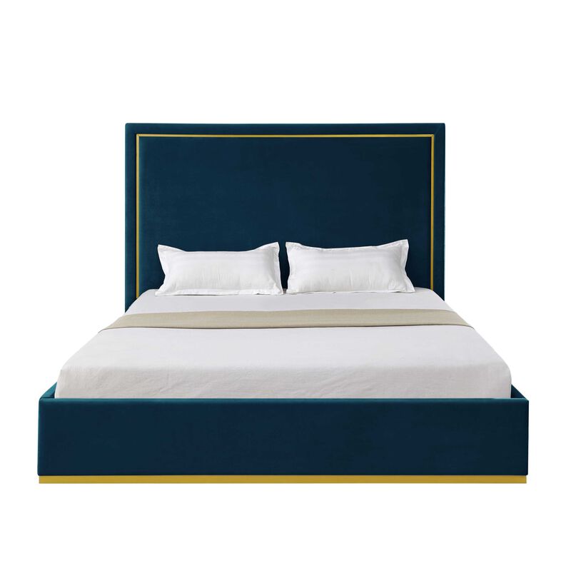 Inspired Home Emil Velvet Platform Bed
