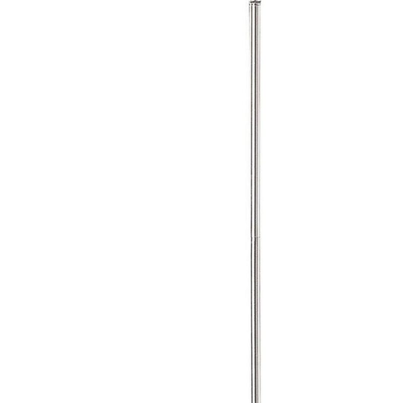 150 Watt Metal Floor Lamp with Swing Arm and Fabric Conical Shade, Silver-Benzara