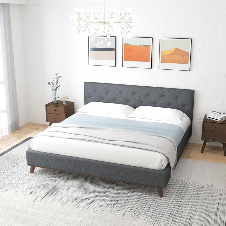 Ashcroft Furniture Co Graceville King Dark Grey Platform Bed