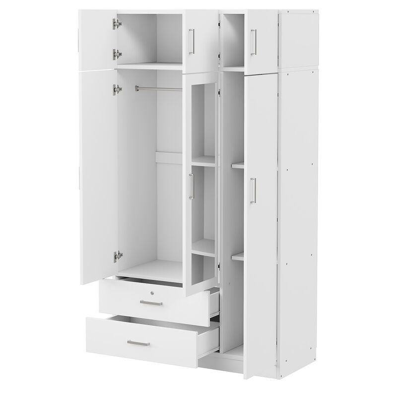 Merax Mirror Wardrobe with 2 Drawers