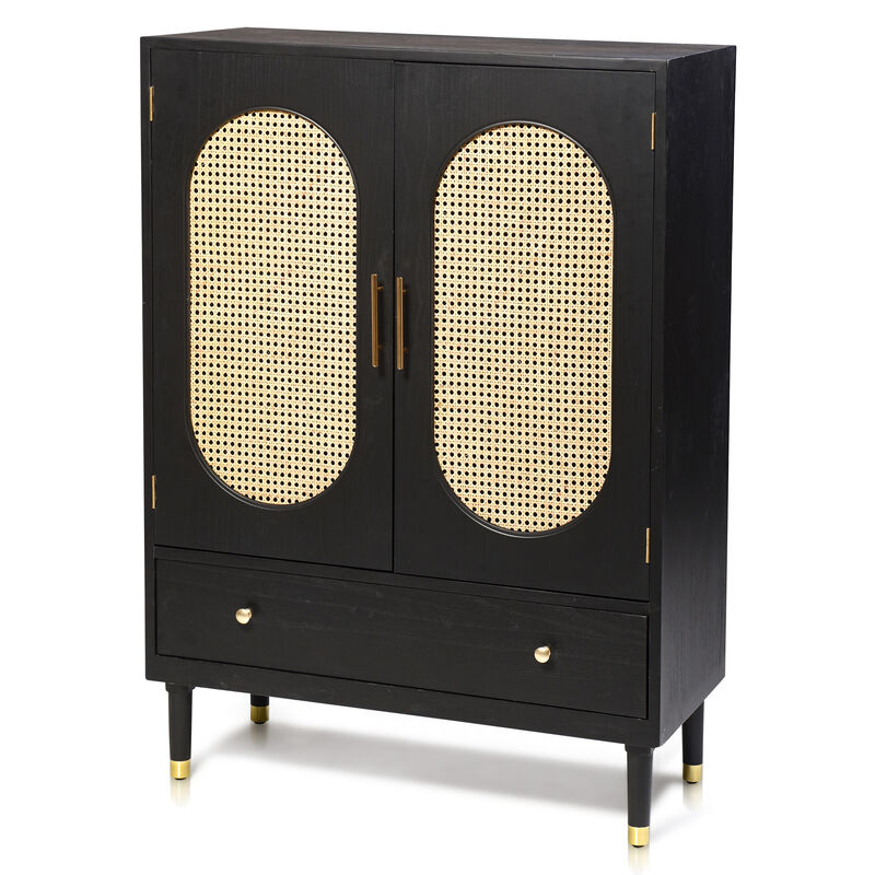 Ebony Wood & Ivory Storage Cabinet