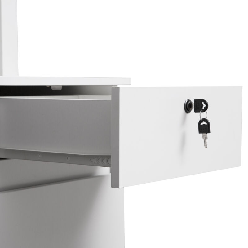 Home Office Desk, Storage Workbench with Charging Station