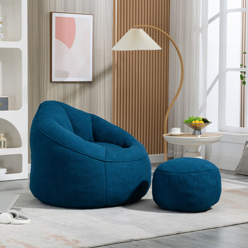 Merax Bean Bag Sofa Accent Chair with Footrest