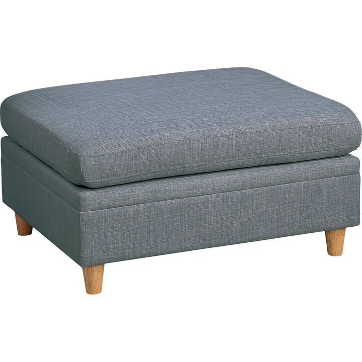 Living Room Furniture Ottoman Steel Dorris Fabric 1 Piece Cushion Ottomans Wooden Legs