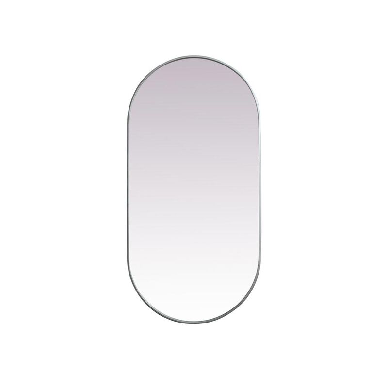 Elegant Decor Metal Frame Oval Mirror 30x60 Inch in Silver