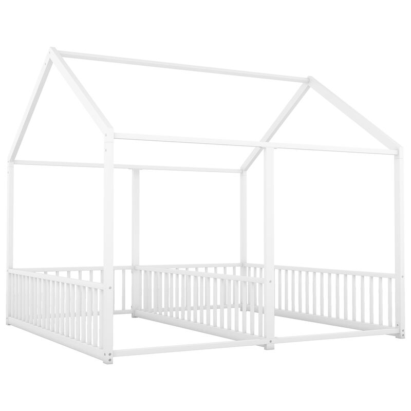 Merax Metal House Platform Beds 2 Shared Beds