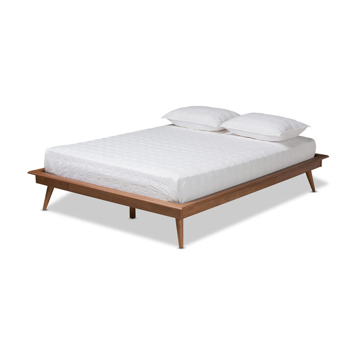 Baxton Studio Karine  Walnut Brown Finished Wood Queen Size Platform Bed Frame