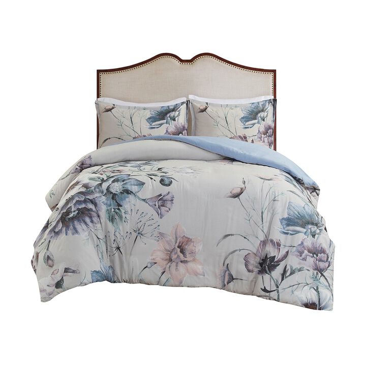 Gracie Mills Kyrie 3-Piece Cotton Printed Duvet Cover Set