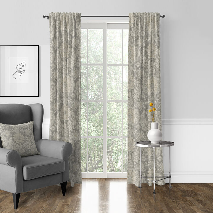 6ix Tailors Fine Linens Osha Taupe/Beige Pole Top Drapery Panel Pair