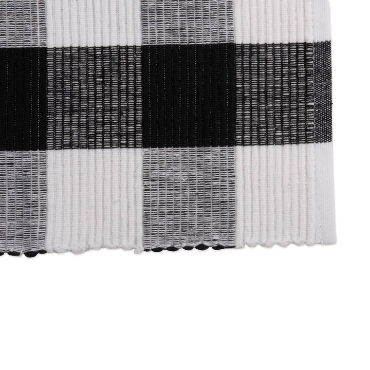 Set of 6 Black and White Buffalo Rectangular Checkered Placemat  19"